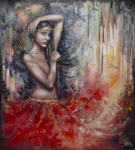 Obraz kobiety malowany ręcznie – SandeckaArt