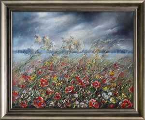 Pejzaż malowany ręcznie - Anna Sandecka Ląkocy