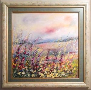 Pejzaż malowany ręcznie - Anna Sandecka Ląkocy