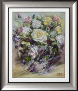 Obraz przedstawiający kwiaty malowane ręcznie - SandeckaArt