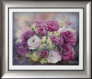 Obraz przedstawiający kwiaty malowane ręcznie - SandeckaArt