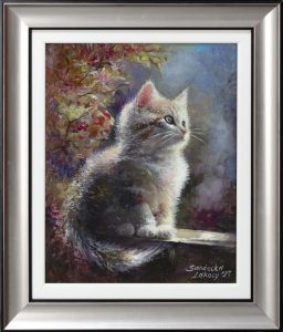 Obraz przedstawiający kota malowany ręcznie - SandeckaArt