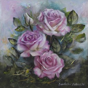 Obraz przedstawiający kwiaty malowane ręcznie - SandeckaArt