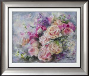 Obraz przedstawiający kwiaty malowany ręcznie - SandeckaArt